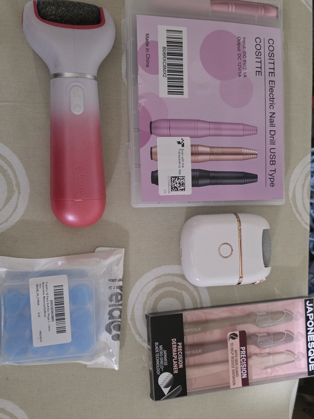 Nail Drill USB, Precision Dermaplaner, Ear Plugs, Heel USB/Battery Files
